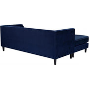 Taylor Velvet Navy Reversible Sectional - bellafurnituretv