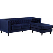 Taylor Velvet Navy Reversible Sectional - bellafurnituretv