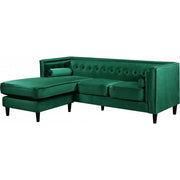 Taylor Velvet Green Reversible Sectional - bellafurnituretv