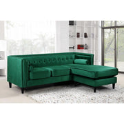 Taylor Velvet Green Reversible Sectional - bellafurnituretv