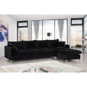 Naomi Velvet Black Reversible Sectional - bellafurnituretv