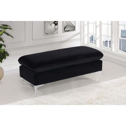 Naomi Velvet Black Reversible Sectional - bellafurnituretv