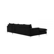 Naomi Velvet Black Reversible Sectional - bellafurnituretv