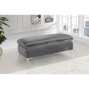 Naomi Velvet Gray Reversible Sectional - bellafurnituretv