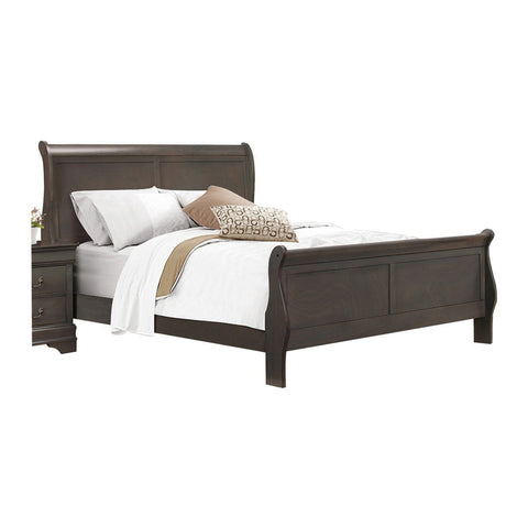 Louis Philip Stained Gray King Sleigh Bed - bellafurnituretv