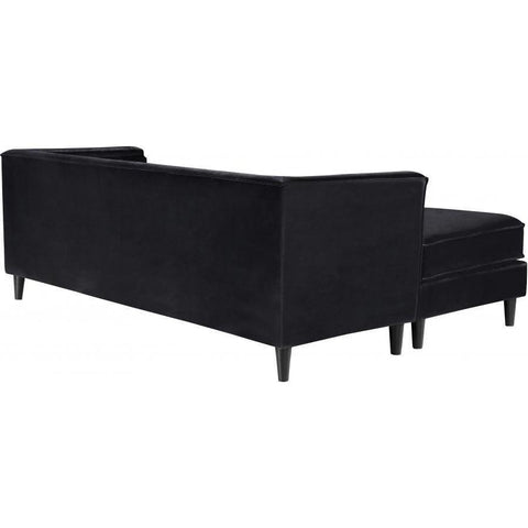 Taylor Velvet Black Reversible Sectional - bellafurnituretv