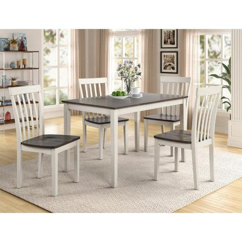 Brody White/Gray 5-Piece Dining Set - bellafurnituretv