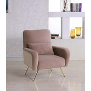 Clarissa Velvet Pink Accent Chair - bellafurnituretv