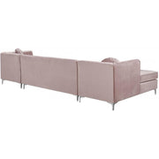 Graham Velvet Pink Double Chaise Sectional - bellafurnituretv