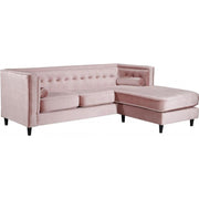 Taylor Velvet Pink Reversible Sectional - bellafurnituretv