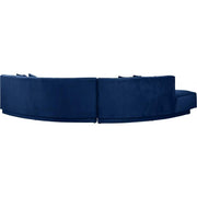 Kenzi Velvet Navy Sectional - bellafurnituretv