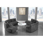 Kenzi Velvet Gray Sectional - bellafurnituretv