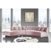 Kenzi Velvet Cream Sectional - bellafurnituretv