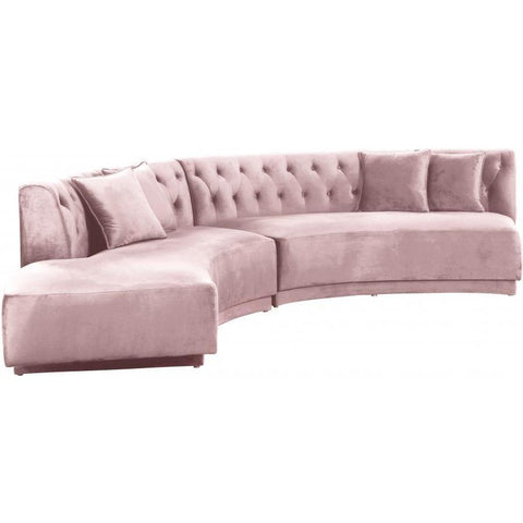 Kenzi Velvet Cream Sectional - bellafurnituretv