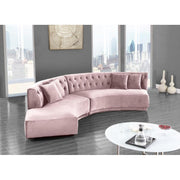 Kenzi Velvet Cream Sectional - bellafurnituretv