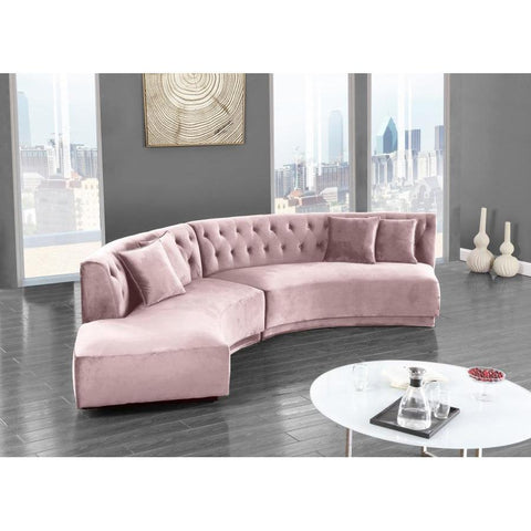 Kenzi Velvet Cream Sectional - bellafurnituretv