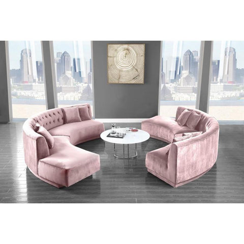 Kenzi Velvet Cream Sectional - bellafurnituretv