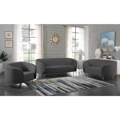 Lavilla Velvet Gray Sofa - bellafurnituretv