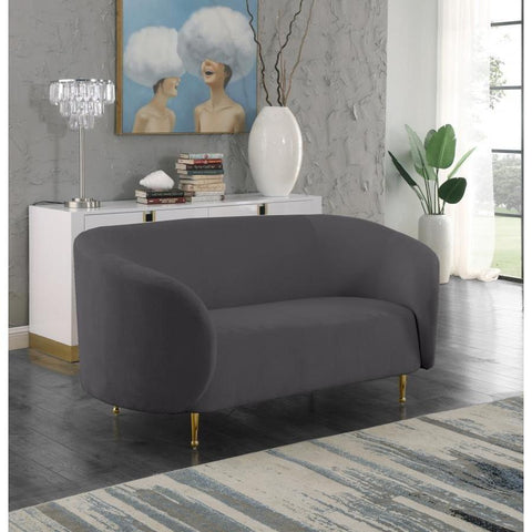 Lavilla Velvet Gray Loveseat - bellafurnituretv