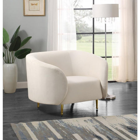 Lavilla Velvet Cream Chair - bellafurnituretv