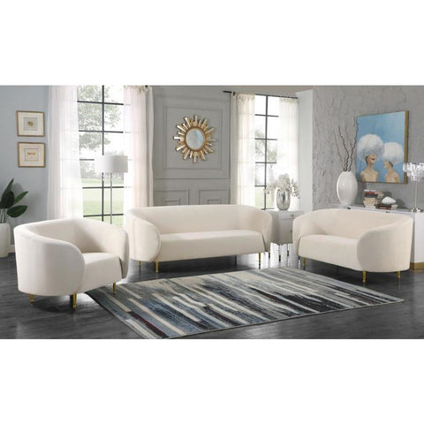 Lavilla Velvet Cream Chair - bellafurnituretv