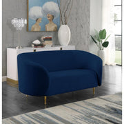 Lavilla Velvet Navy Loveseat - bellafurnituretv