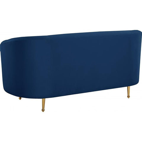 Lavilla Velvet Navy Loveseat - bellafurnituretv