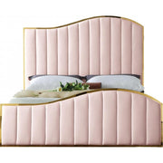 Jolie Velvet Pink Queen Platform Bed - bellafurnituretv