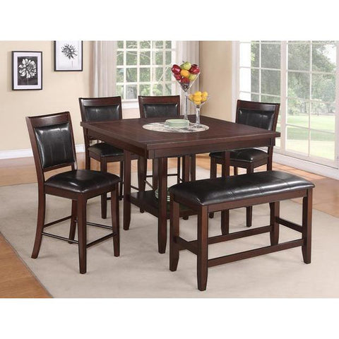 Fulton Dark Brown Counter Height Set - bellafurnituretv