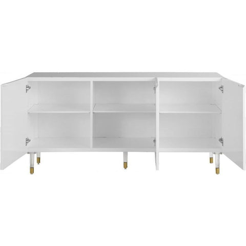 Starburst White Lacquer Sideboard Buffet - bellafurnituretv