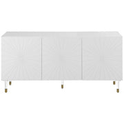 Starburst White Lacquer Sideboard Buffet - bellafurnituretv