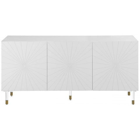 Starburst White Lacquer Sideboard Buffet - bellafurnituretv