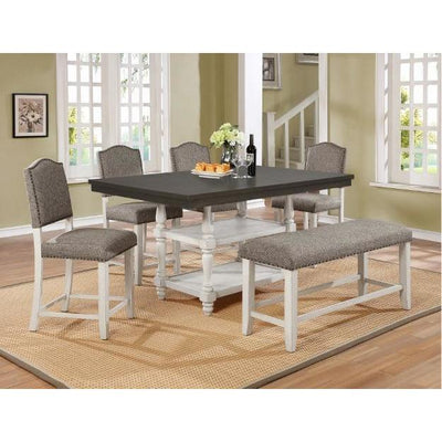 Clover White/Brown Counter Height Table - bellafurnituretv