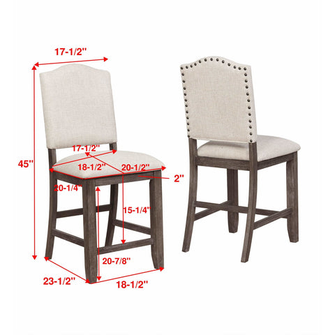 Regent Grayish Brown Counter Height Chair, Set of 2 - bellafurnituretv