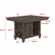 Regent Grayish Brown Counter Height Table - bellafurnituretv