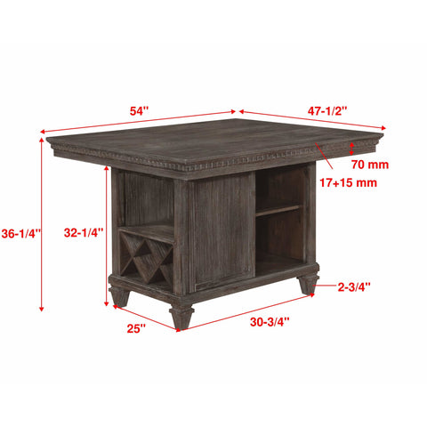 Regent Grayish Brown Counter Height Table - bellafurnituretv