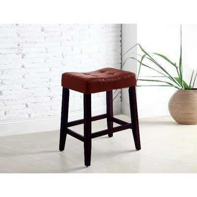 Kent 24" Red Saddle Chair, Set of 2 - bellafurnituretv