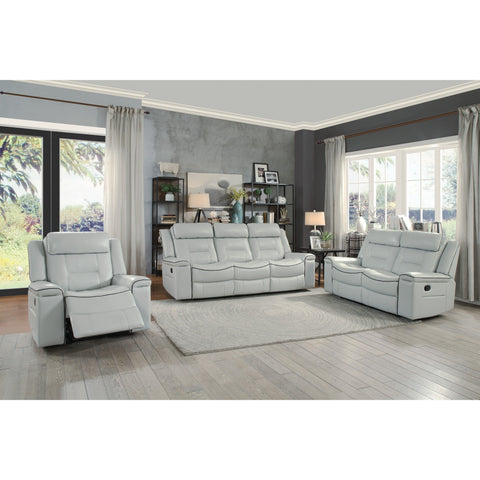 Darwan Light Gray Reclining Living Room Set - bellafurnituretv