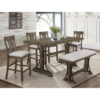 Quincy Grayish Brown Counter Height Table - bellafurnituretv