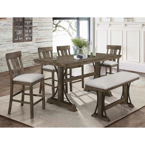 Quincy Grayish Brown Counter Height Table - bellafurnituretv