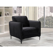 Poppy Velvet Black Living Room Set - bellafurnituretv