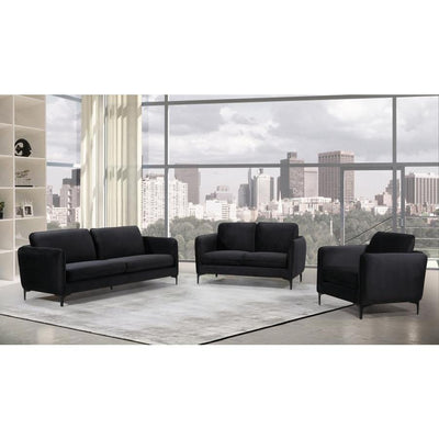 Poppy Velvet Black Living Room Set - bellafurnituretv