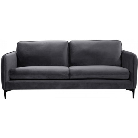 Poppy Velvet Gray Sofa - bellafurnituretv