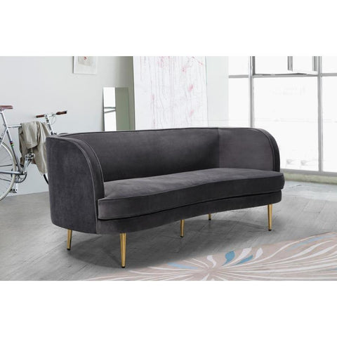 Vivan Velvet Gray Living Room Set - bellafurnituretv