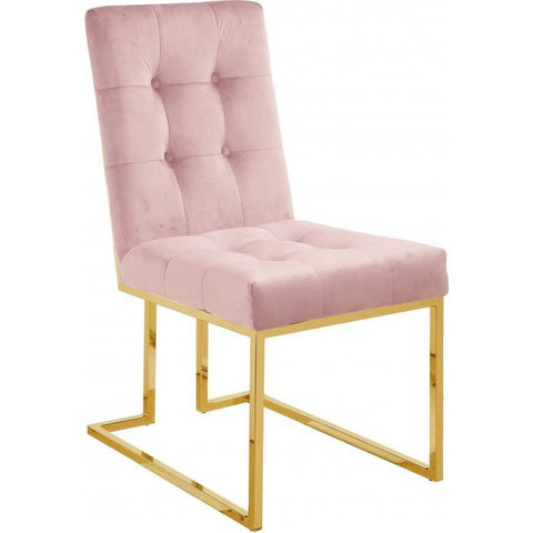 Pierre Velvet Pink Dining Chair, Set of 2 - bellafurnituretv