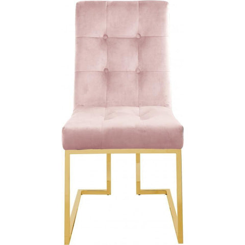 Pierre Velvet Pink Dining Chair, Set of 2 - bellafurnituretv