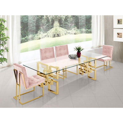 Pierre Gold/Pink Dining Set - bellafurnituretv