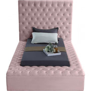 Bliss Velvet Pink Twin Storage Platform Bed - bellafurnituretv