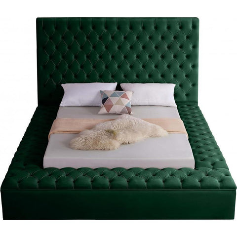 Bliss Velvet Green Full Storage Platform Bed - bellafurnituretv