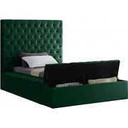 Bliss Velvet Green Twin Storage Platform Bed - bellafurnituretv